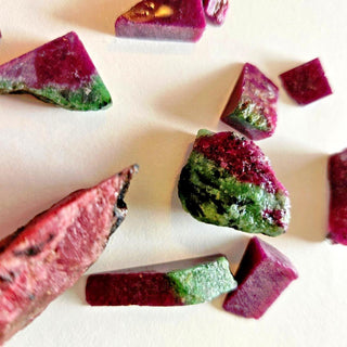 Rare Ruby & Zoisite 36 pieces / 90gms Natural Genuine Gems Gemstone Vibrant G3