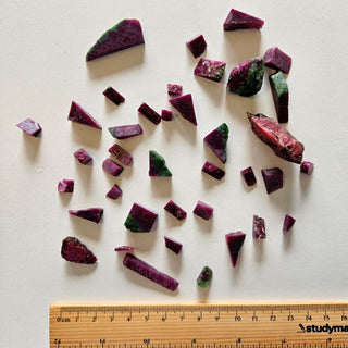 Rare Ruby & Zoisite 36 pieces / 90gms Natural Genuine Gems Gemstone Vibrant G3