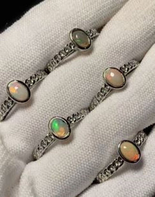 Solid Opal Oval Ring Twist Adjustable Australian Genuine Gems Silver RRP $160