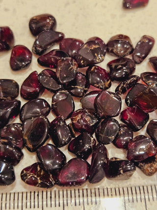Tumbled Chips Garnet Natural Not treated Genuine Gems Gemstone 50gm bundle G7