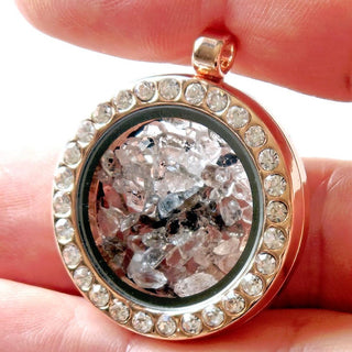 Genuine Herkimer Diamond Crystals Pendant Necklace Jewellery Genuine Openable J1