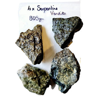 4 Pieces of Serpentine with Sparkly Mica Inclusions 805gms Natural Specimens G3