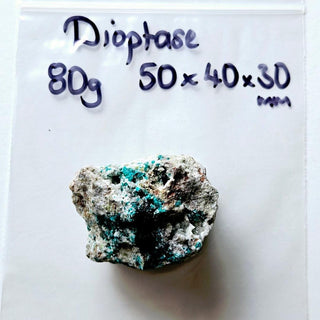 Beautiful Dioptase Specimen – Green Crystals – 80g Natural Mineral Genuine G1