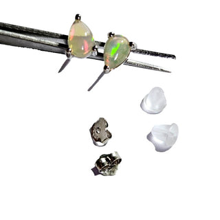 Solid Opal Stud RainDrop Earrings Australian Genuine Gems Silver RRP$160