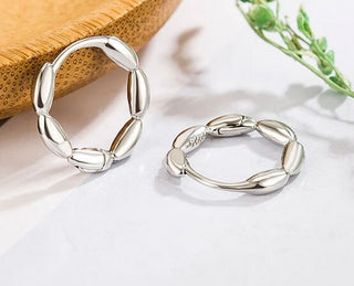 Silver Bubble Hoop Earrings Australian 14mm Silver