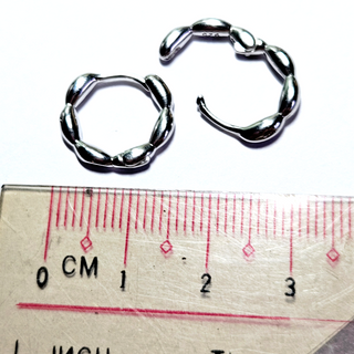 Silver Bubble Hoop Earrings Australian 14mm Silver