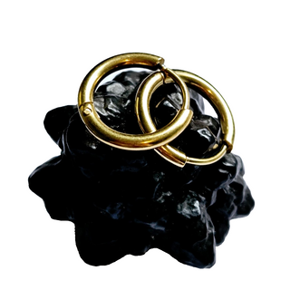 14mm Easy Click Gold Hoop Sleepers Earrings Huggie Hypoallergenic: Australian