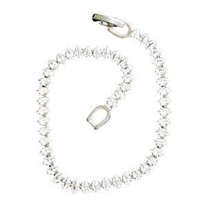 925 Sterling Silver Bridal Jewelry Cubic Zircon Zirconia Crystal Bracelet Bangle