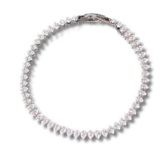 925 Sterling Silver Bridal Jewelry Cubic Zircon Zirconia Crystal Bracelet Bangle