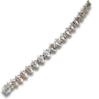 925 Sterling Silver Bridal Jewelry Cubic Zircon Zirconia Crystal Bracelet Bangle