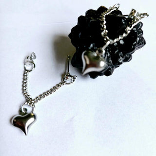 Heart Dangle Silver Earrings Jewellery Jewelry Collectable NEW 1970s Fashion