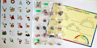 Gemstone Advent Calendar 23 Gems + Pendulum + Chart Unique Xmas Gifts