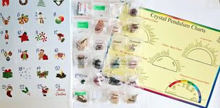 Gemstone Advent Calendar 23 Gems + Pendulum + Chart Unique Xmas Gifts