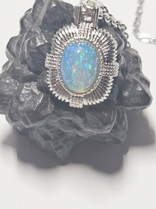 Solid Opal Pendant Royal Australian Genuine Gems Silver RRP$160