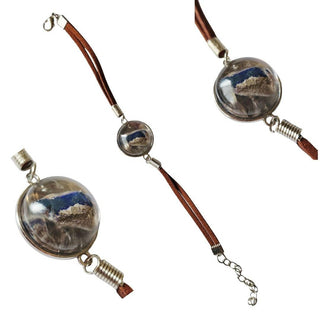 Opal & Resin Leather Bracelet Adjustable Australian Genuine Natural Jewellery