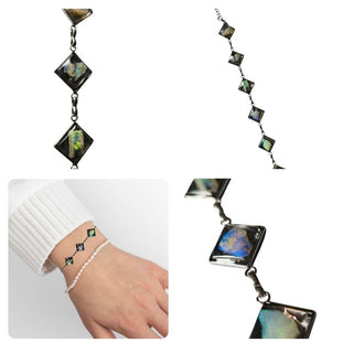 Opal & Resin 6 stones Bracelet Adjustable Australian Genuine Natural Jewellery