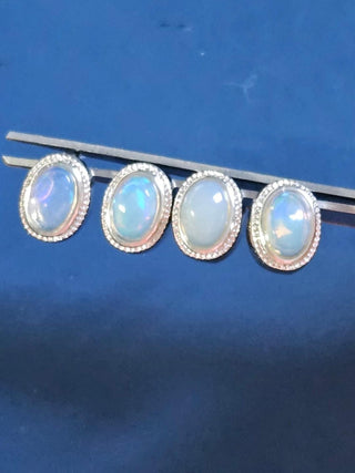 Solid Opal Twist Stud Oval Earrings Australian Genuine Gems Silver RRP$160