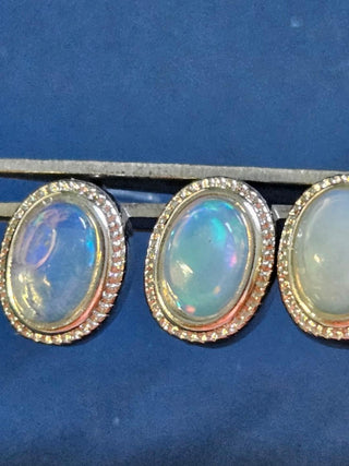 Solid Opal Twist Stud Oval Earrings Australian Genuine Gems Silver RRP$160