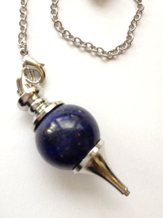 1 x QUARTZ, HERKIMER DIAMOND, LAPIS LAZULI or CHRYSOCOLLA GEMSTONE PENDULUM New