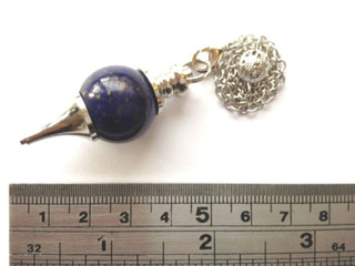 1 x QUARTZ, HERKIMER DIAMOND, LAPIS LAZULI or CHRYSOCOLLA GEMSTONE PENDULUM New