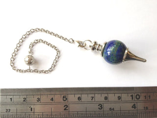 1 x QUARTZ, HERKIMER DIAMOND, LAPIS LAZULI or CHRYSOCOLLA GEMSTONE PENDULUM New