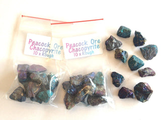 Peacock Ore Chalcopyrite Specimens 10 or 20 Pieces Iridescent Crystal Mineral