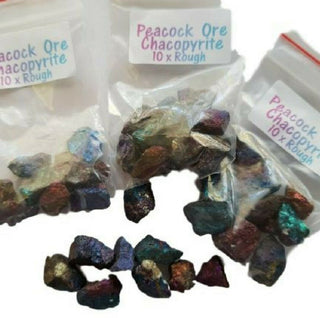Peacock Ore Chalcopyrite Specimens 10 or 20 Pieces Iridescent Crystal Mineral