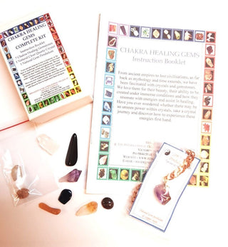 7 Chakra Healing Kit with Pendulum, Crystals & Guidebook A Beautiful Introduction to Crystal Healing & Chakra Balancing