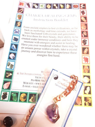 7 Chakra Healing Kit with Pendulum, Crystals & Guidebook A Beautiful Introduction to Crystal Healing & Chakra Balancing