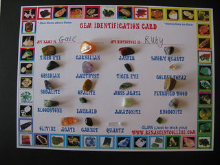 DIY Gem Identification Kit Card 20 Stones Crystals Educational Collectors Gift