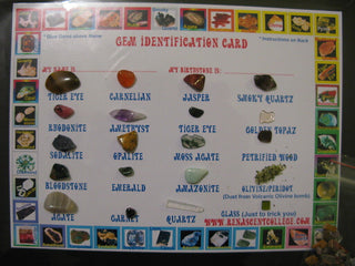 DIY Gem Identification Kit Card 20 Stones Crystals Educational Collectors Gift