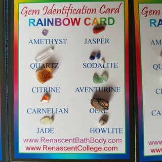 Gem Identification Cards – Set of 2 Genuine Polished & Rough Crystals • Beautiful Collector & Healer Set