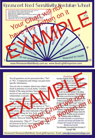Food Sensitivities Pendulum Chart A5 Laminated Divine Dowse Predict Kinesiology