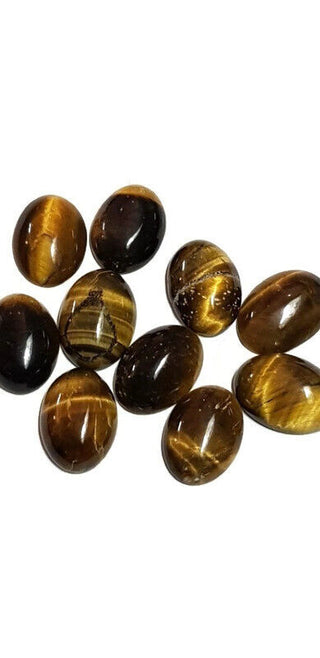 Tiger Eye Cabochons – Set of 10 Genuine Natural Tiger Eye • Hand Cut & Polished from Private Collection