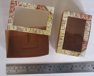 World Map Slide-Top Gift Box with Clear Window Beautifully Designed Cardboard Box for Gifts & Boutique Presentation