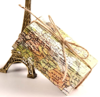 World Map Slide-Top Gift Box with Clear Window Beautifully Designed Cardboard Box for Gifts & Boutique Presentation