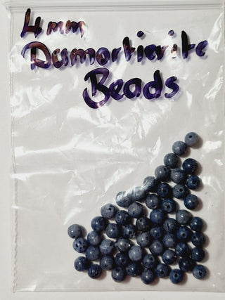 Dumortierite Beads 4mm Genuine Gemstone Natural Bulk lot Natural