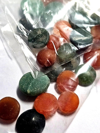 Partly Polished Gemstone Cabochons x 10 Natural Hand Cut Carnelian Aventurine Moss Agate Jewellery