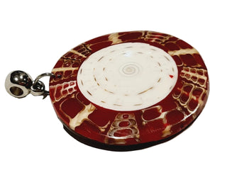 Hand Made Red Resin Shell Pendant Necklace Jewellery Jewelry Collectable