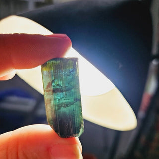 Indicolite Blue-Green Chromium Tourmaline Natural Crystal Specimen Genuine • Gem Quality • Rare Collector's Piece • 21g / 105ct G5