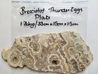 Massive 1.2kg Brecciated Thundereggs Plate Genuine Gems Gemstone RARE, Cut G1