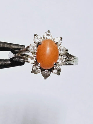 Genuine Natural Coral Ring Pink Black Silver Setting Showroom Clearance you choose style RRP$390