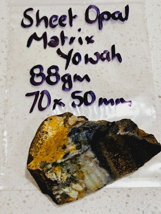 Yowah Sheet Opal Matrix 88gms / 440 Carats Boulder Queensland Colour Flash H1