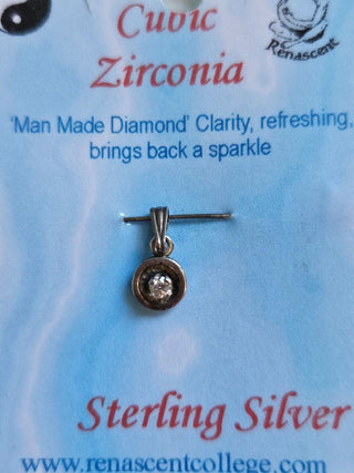 Sterling Silver Cubic Zirconia Pendant Necklace Jewellery Jewelry Collectable