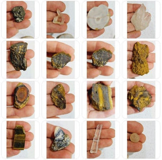 11 pieces Gemstone Bundle Genuine Gems  Opal Quartz Tiger Eye Opalite Agate+ H1
