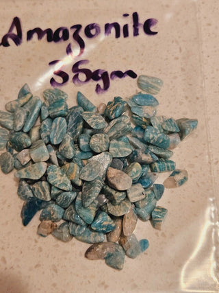 Tumbled Chips Amazonite Natural Not treated Genuine Gems Gemstone You get all H1