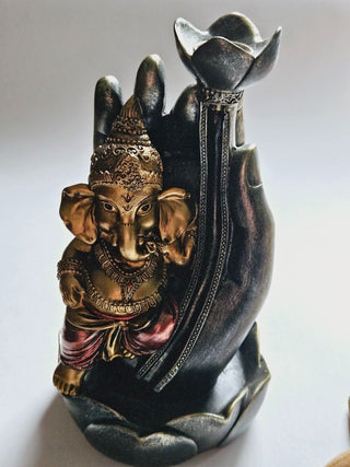 Ganesh Back flow Waterfall Incense Burner & 6 Cones X1