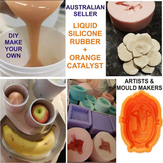 1kg ORANGE LIQUID SILICONE rubber for mould making Easy DIY make your own 50% Off Quick Setting