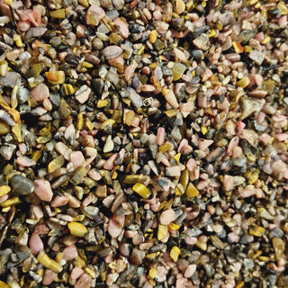 Mixed Gemstone Rhodonite & Tiger Eye Crystals Tiny beautiful colours gems
