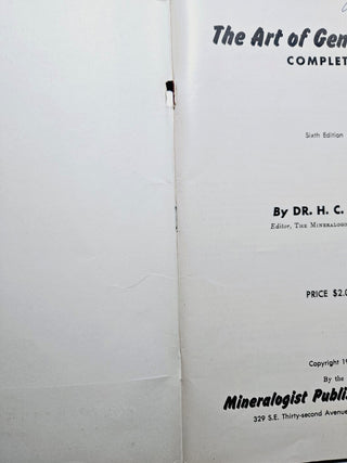 The Art Of Gem Cutting Book Dr H C Dake 1956 - 6th Edition Collectors Vintage R1